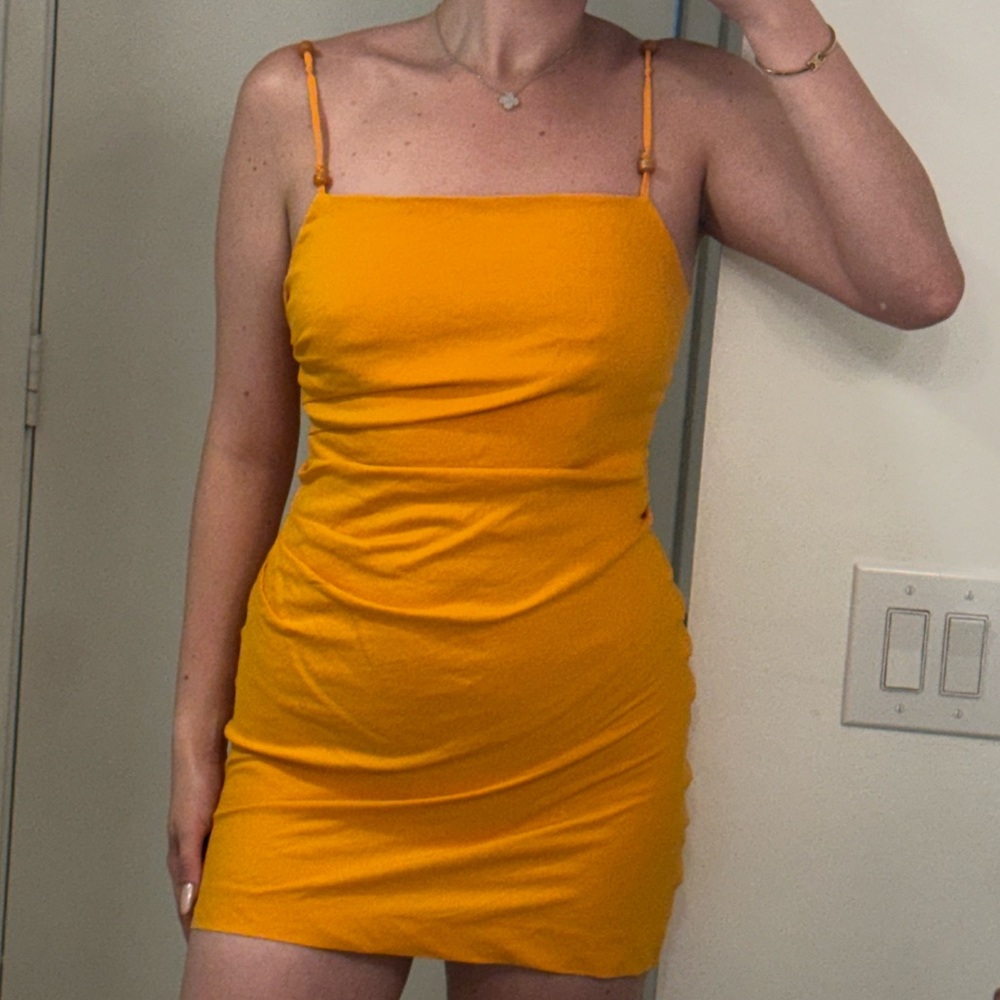 Zara linen-cotton dress